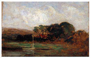 Edward Mitchell Bannister: Landscape with Boat (oil on canvas)