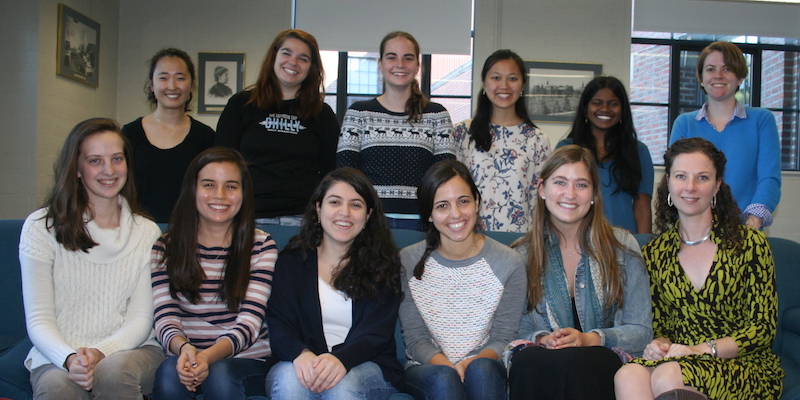 A group photo of the Gobes Lab, for the 2015-2016 school year.