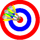 Target image with darts hitting bullseye